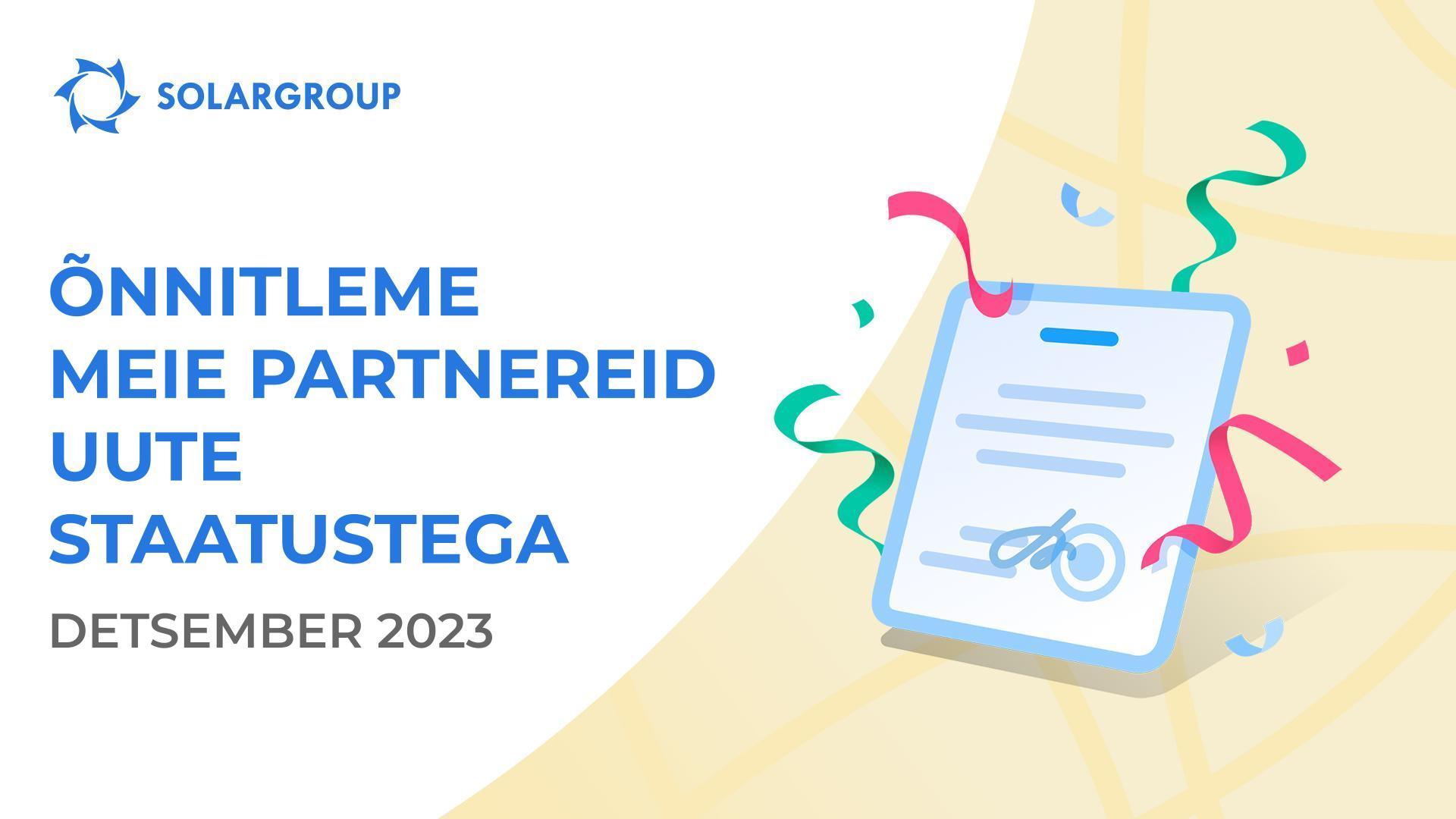 Tere tulemast partneritele, kellel on uued staatused!