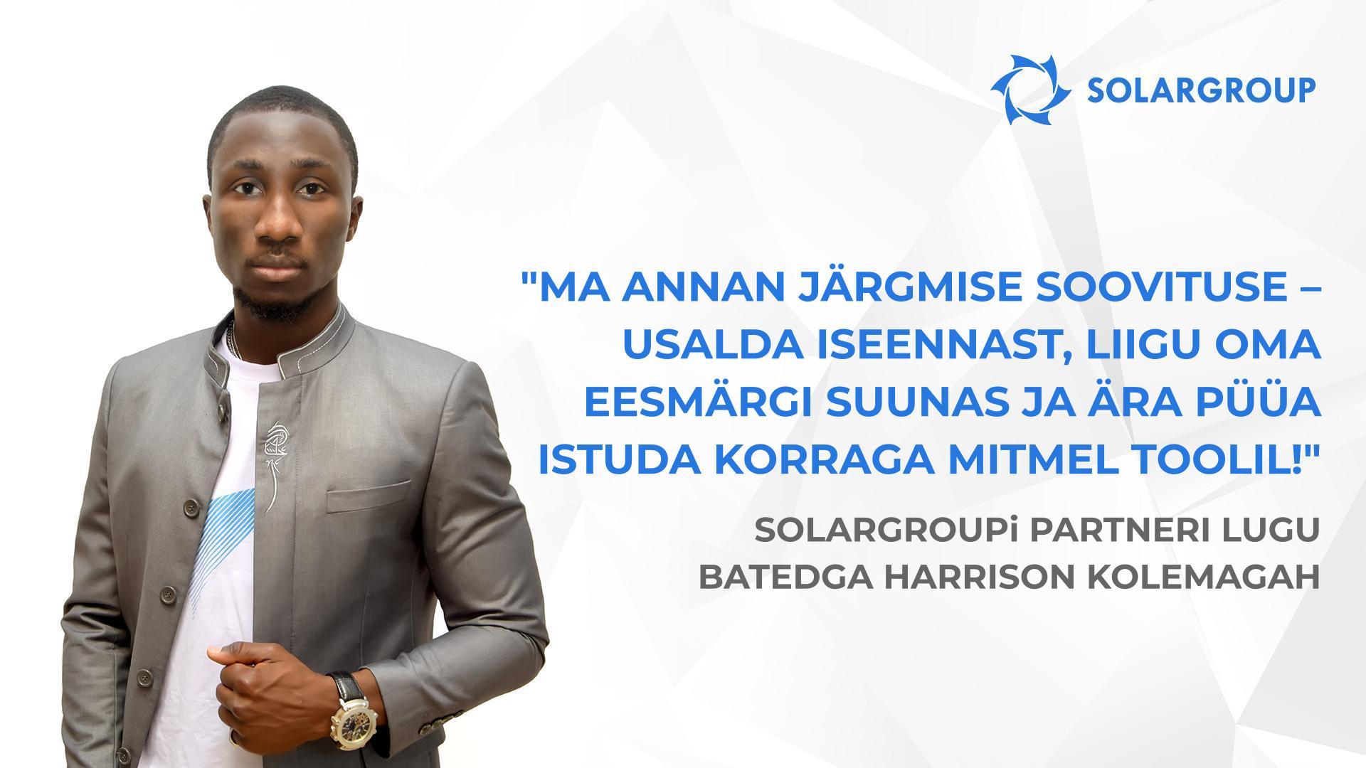 Usaldades mind, usaldavad inimesed projekti | SOLARGROUPi partneri lugu: Batedga Harrison Kolemagah