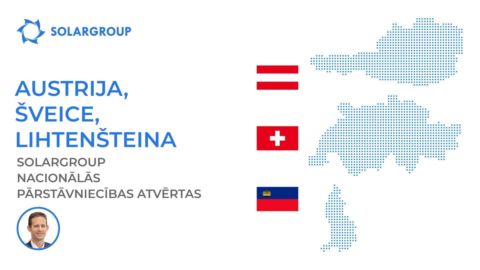 SOLARGROUP atver uzņēmuma nacionālās pārstāvniecības uzreiz trīs Eiropas valstīs
