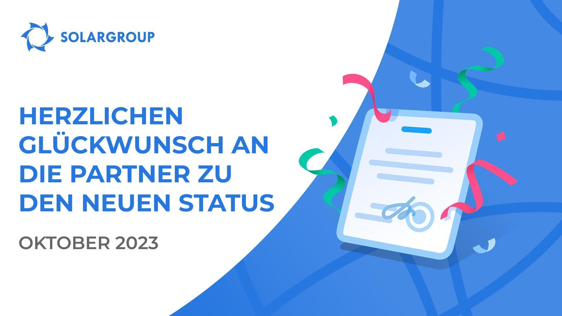 Herzlichen Glückwunsch an die Partner zu den neuen Status!