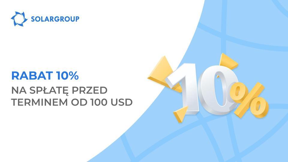 Spłacaj raty przed terminem z rabatem 10%