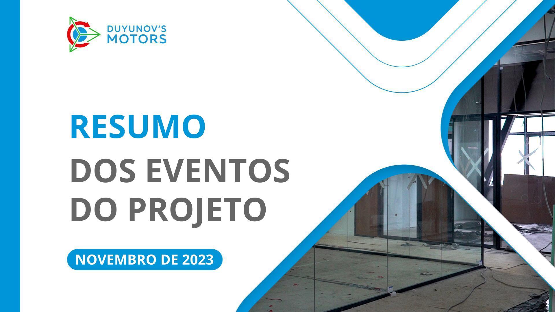 Os principais eventos do projeto em novembro