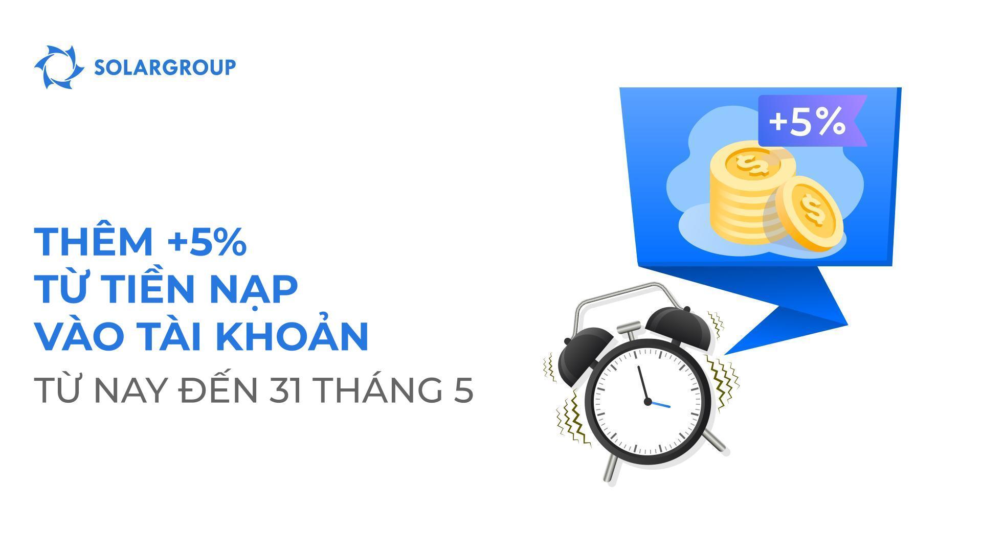 Tuần cuối cùng của ưu đãi "+5% số tiền nạp vào tài khoản"