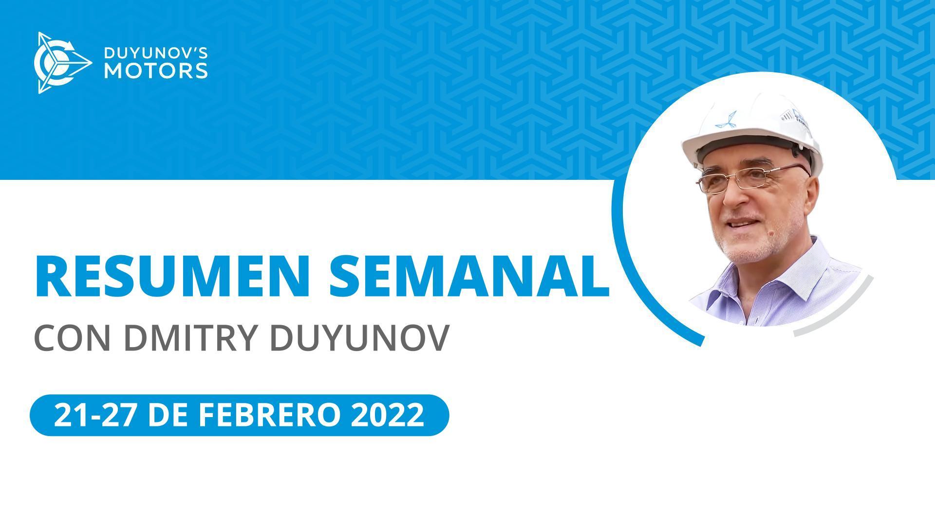 Resumen semanal en el proyecto "Motores de Duyunov"
