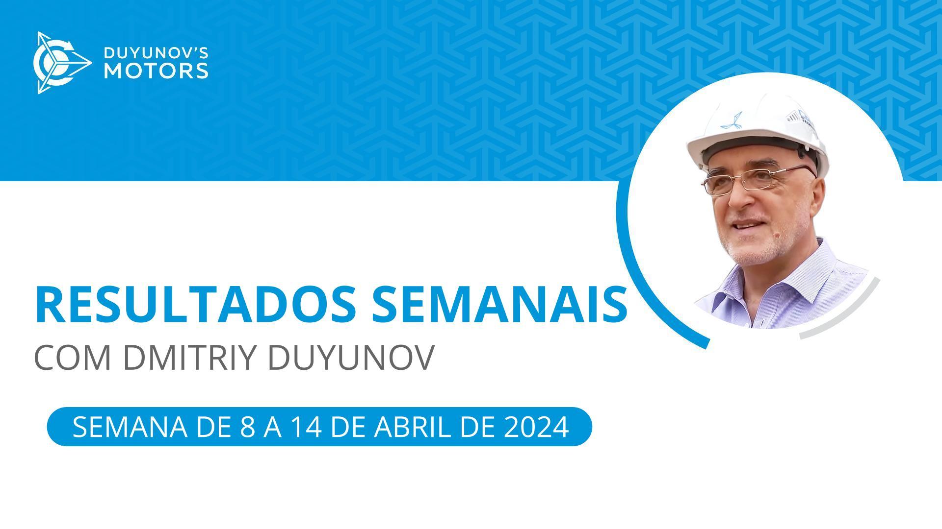 Os resultados semanais no projeto "Duyunov's motors"