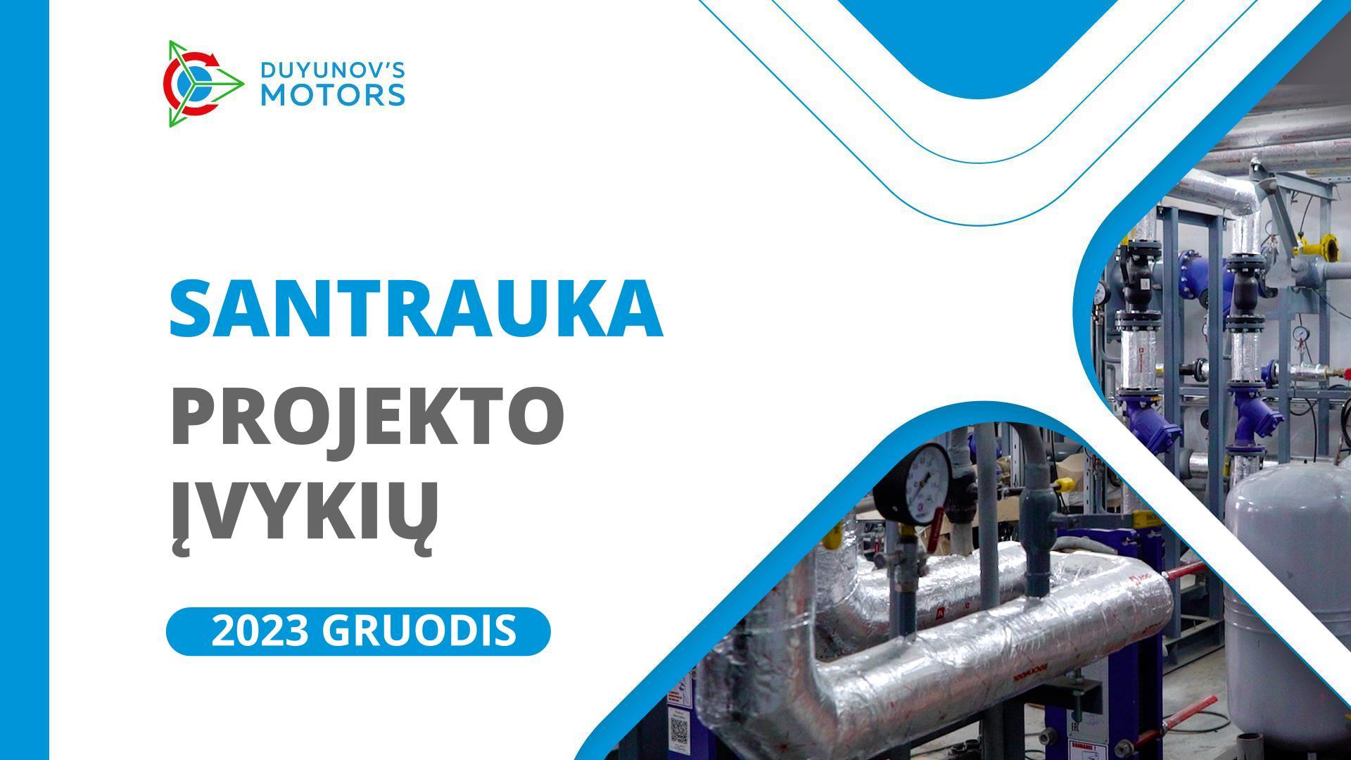 Pagrindiniai projekto įvykiai gruodžio mėnesį