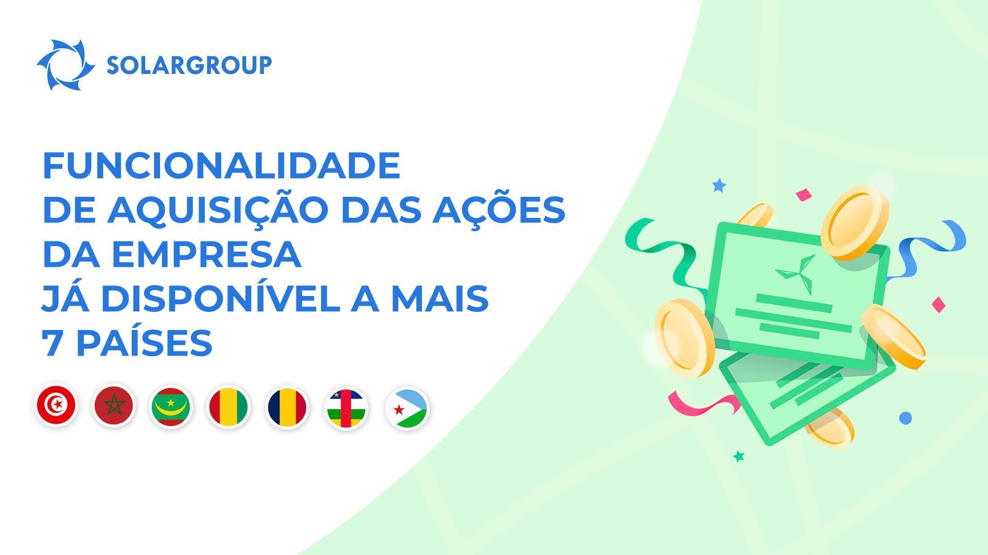 Disponibilização da funcionalidade nos seguintes países: Tunísia, Marrocos, Mauritânia, Guiné, Chade, RCA, Jibuti