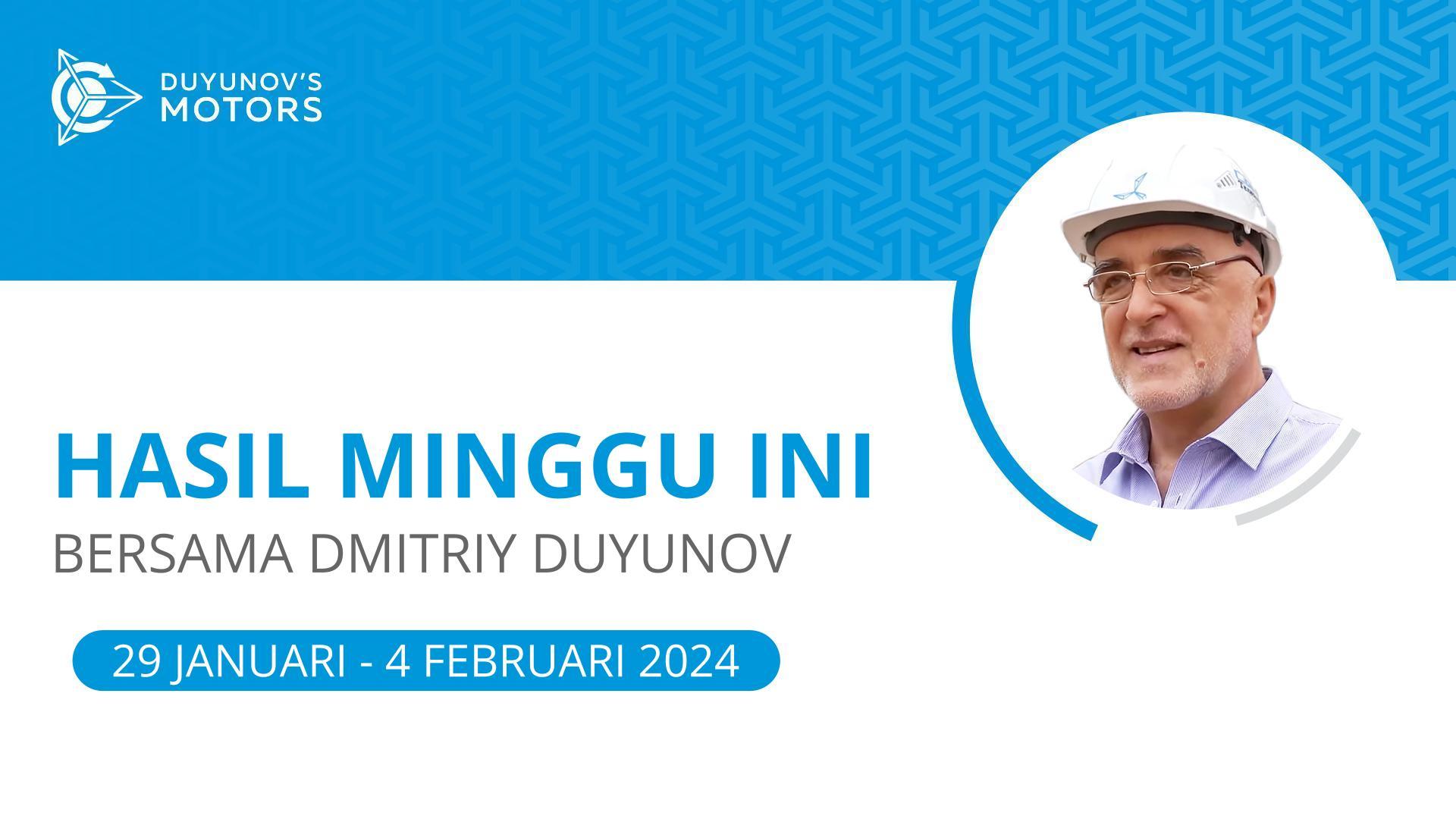 Peristiwa penting minggu ini dalam proyek "Motor Duyunov"