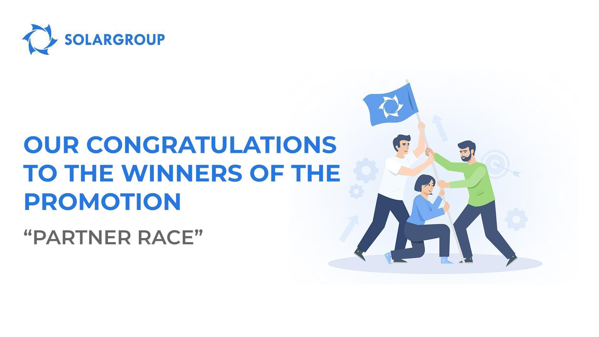 Finishing line in the "Partner Race" promo by SOLARGROUP!