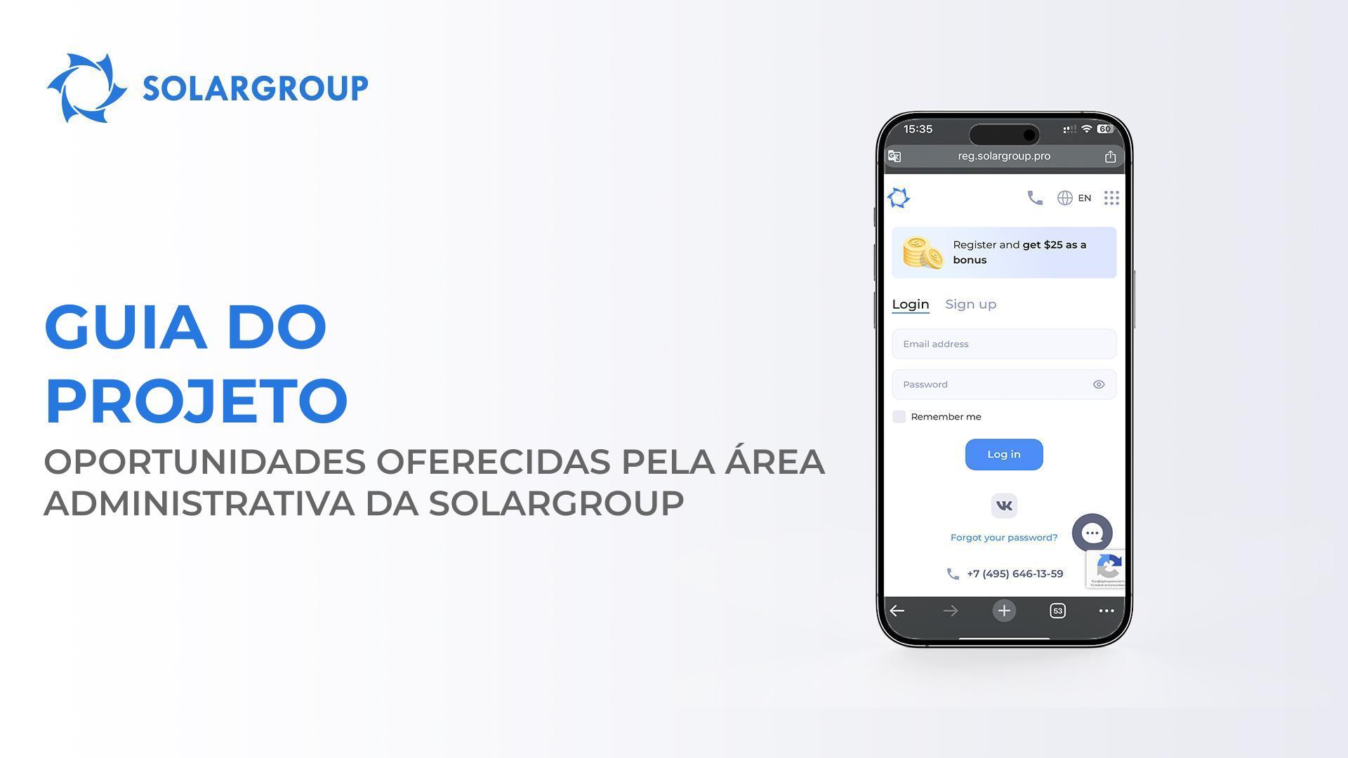 Guia do projeto: oportunidades oferecidas pela área administrativa da SOLARGROUP