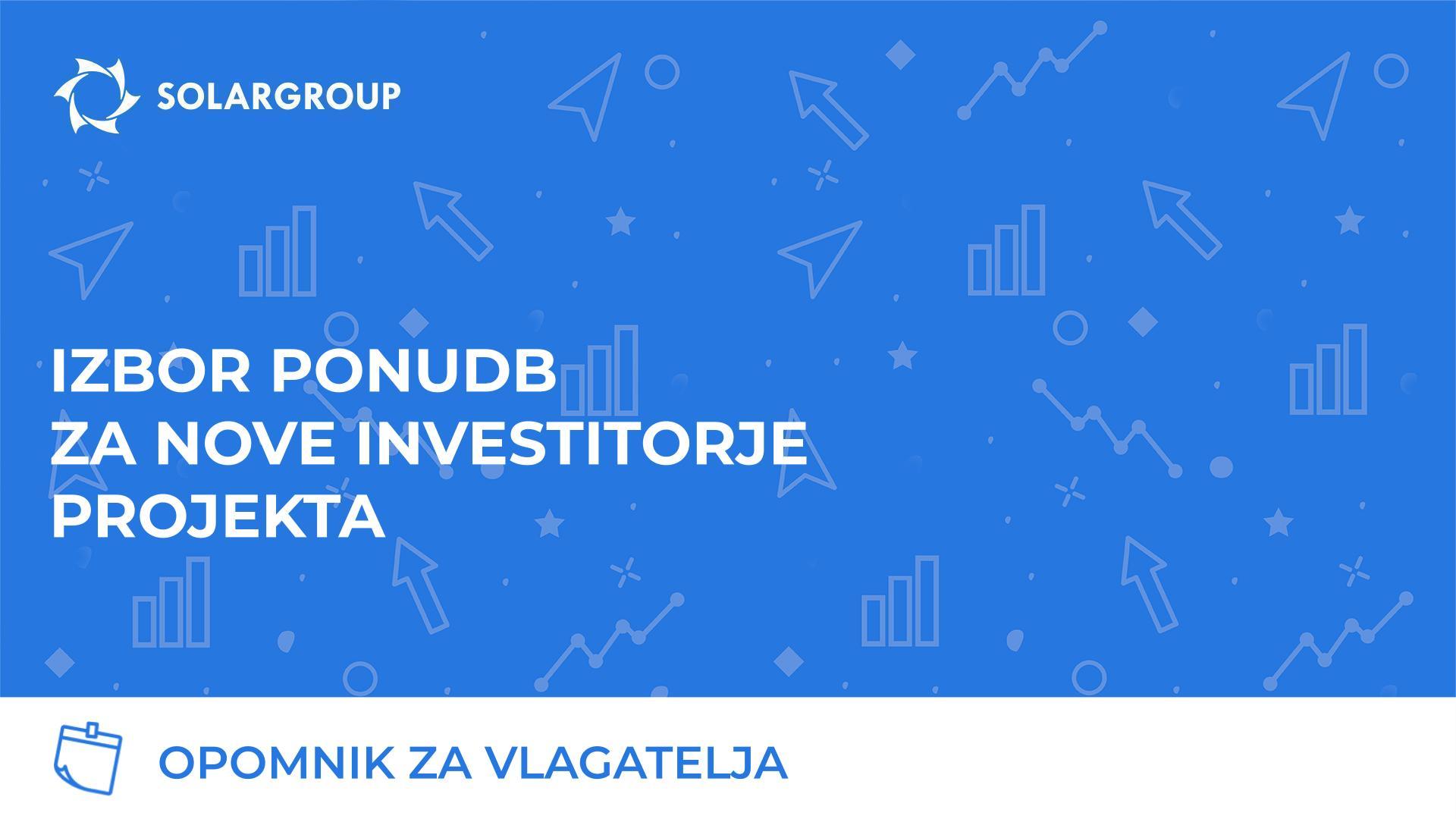 Izbor predlogov za nove investitorje projektov