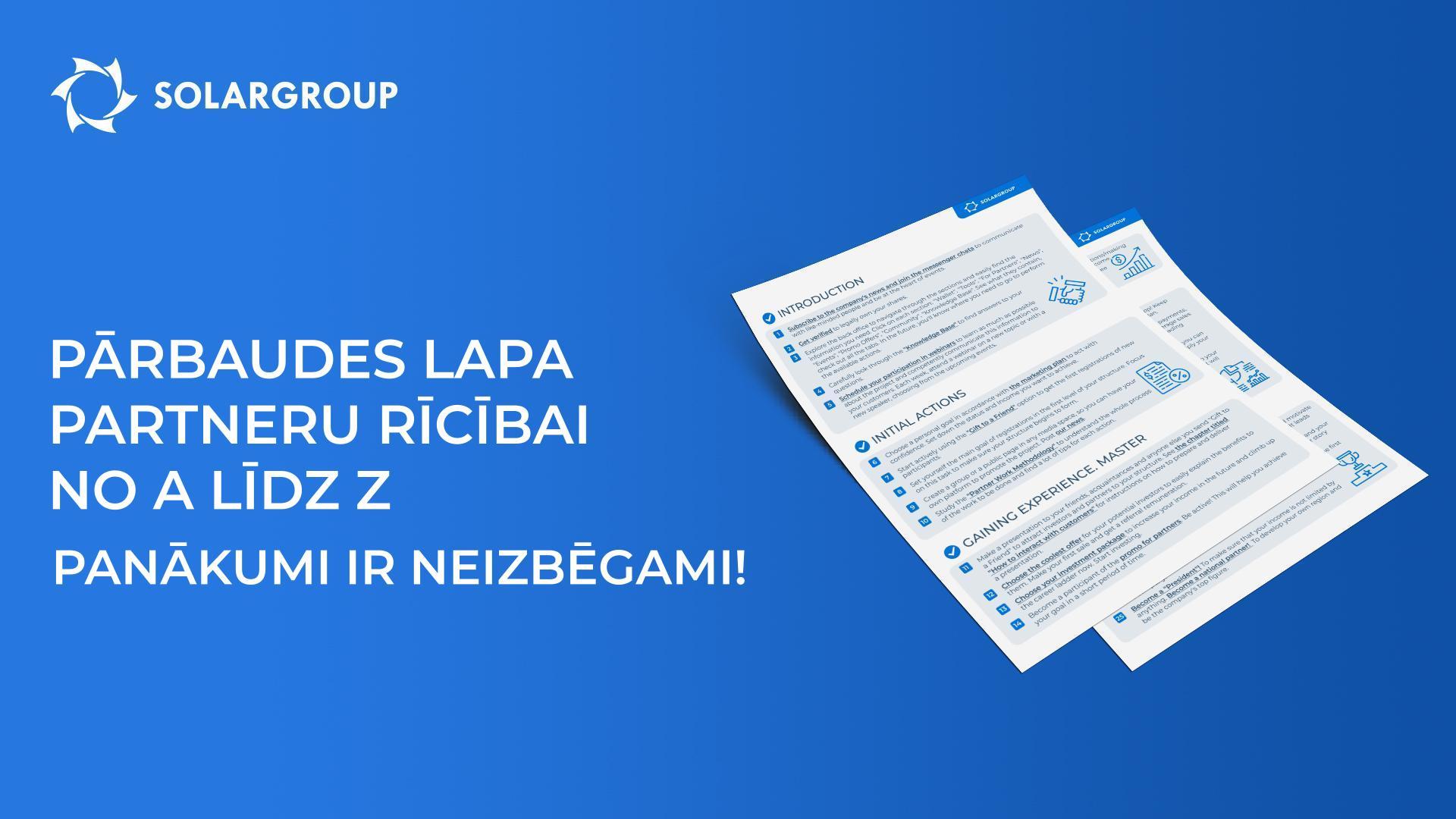 Pārbaudes lapa partneru rīcībai no A līdz Z: panākumi ir neizbēgami!