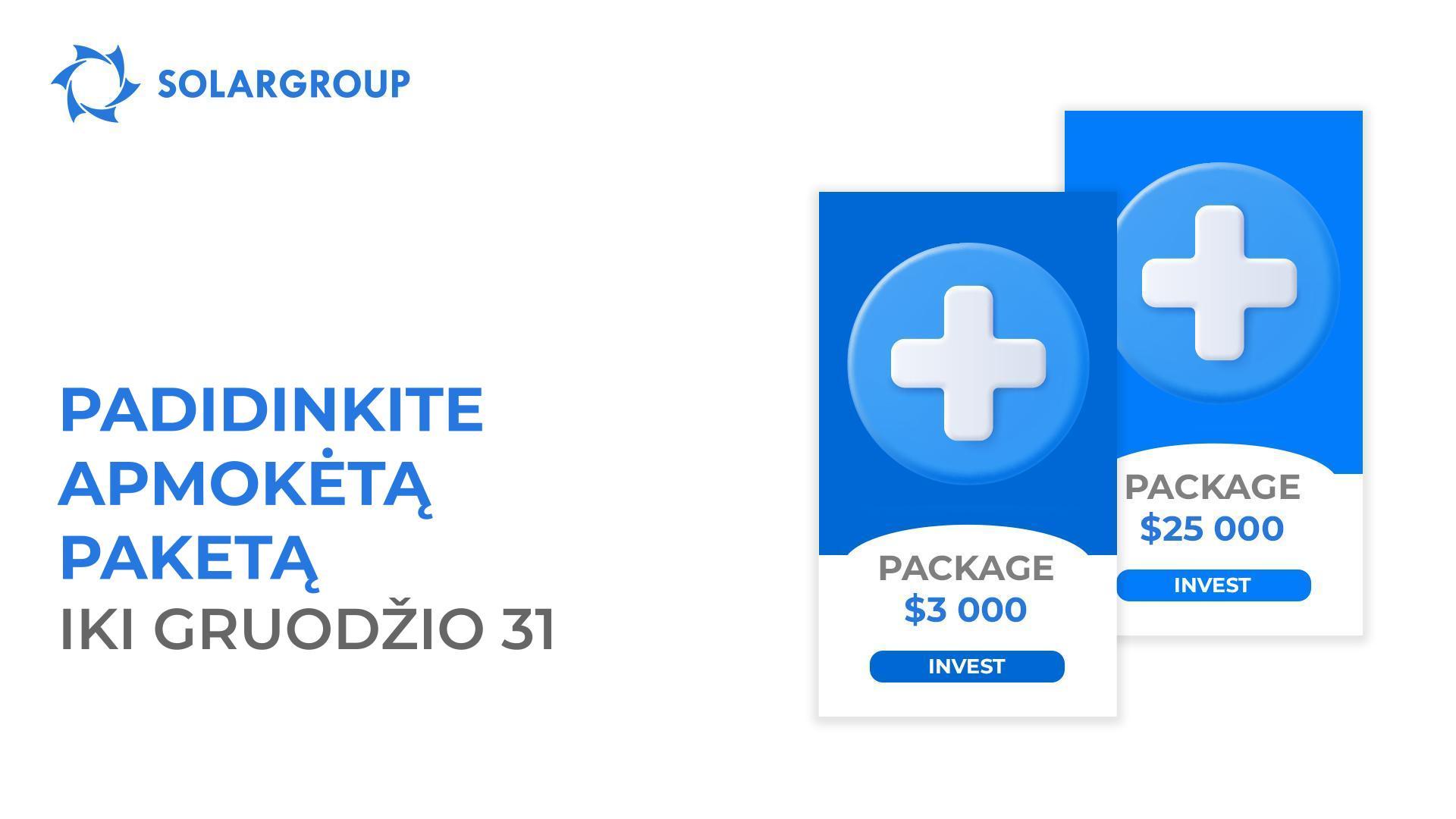 Padidinkite apmokėtą investicinį paketą iki gruodžio 31