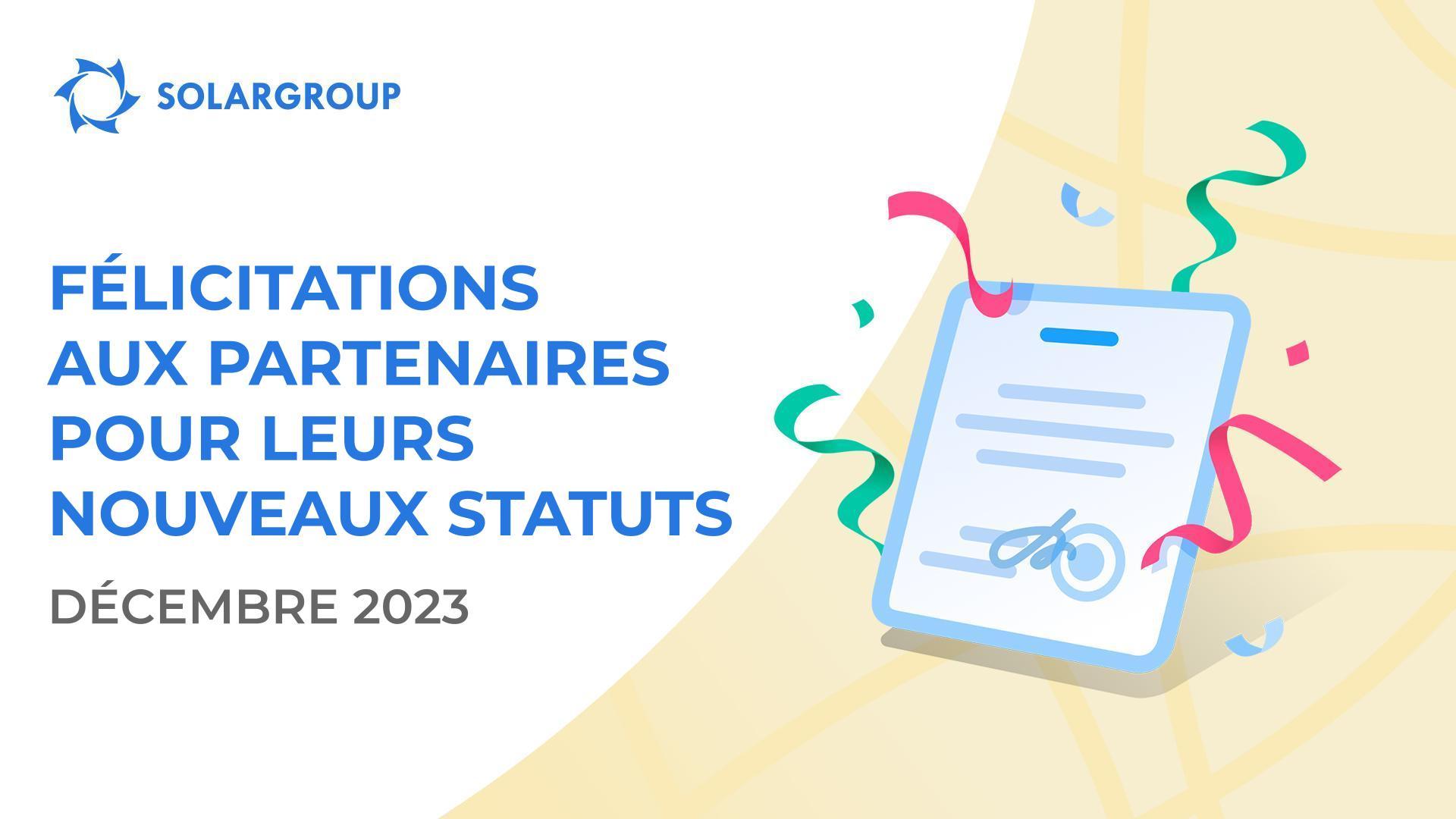Félicitations aux partenaires qui ont atteint de nouveaux statuts !