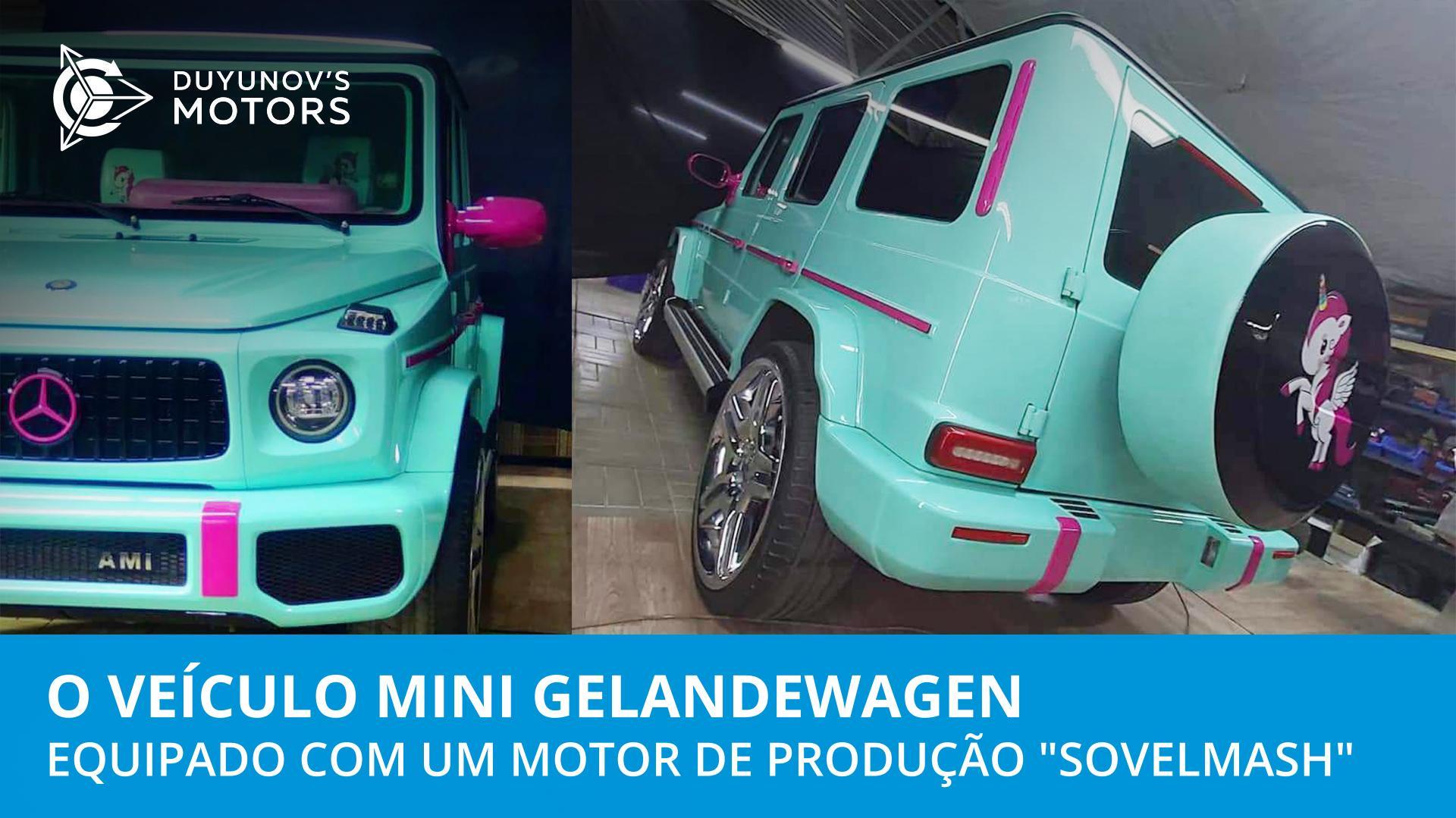 O veículo Mini Gelandewagen equipado com um motor de produção "Sovelmash"