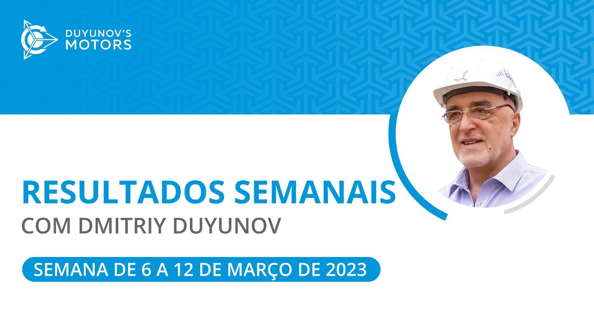 Os resultados semanais no projeto "Duyunov's motors"