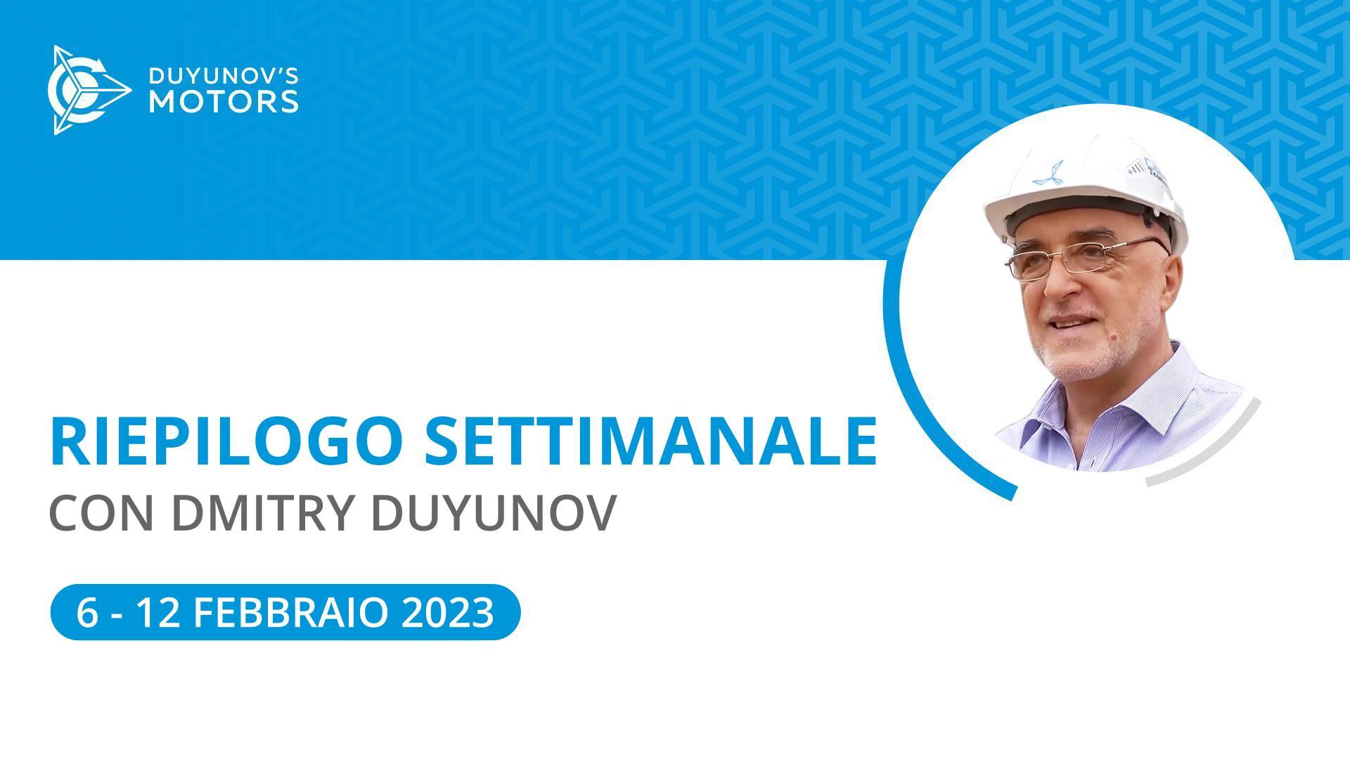Riepilogo settimanale del progetto Motori Duyunov