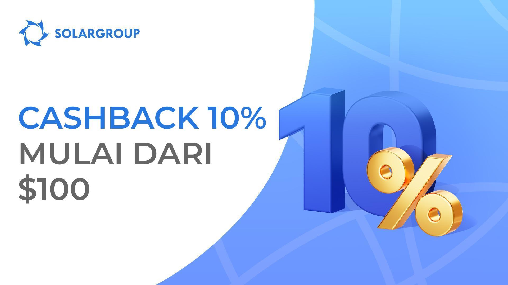Dapatkan cashback $10 untuk setiap pembayaran $100 saat membeli paket baru