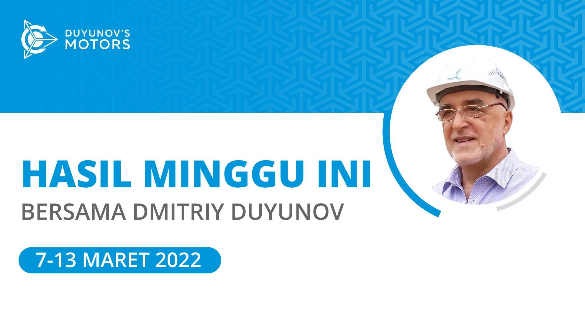 Hasil minggu ini dalam proyek "Motor Duyunov"
