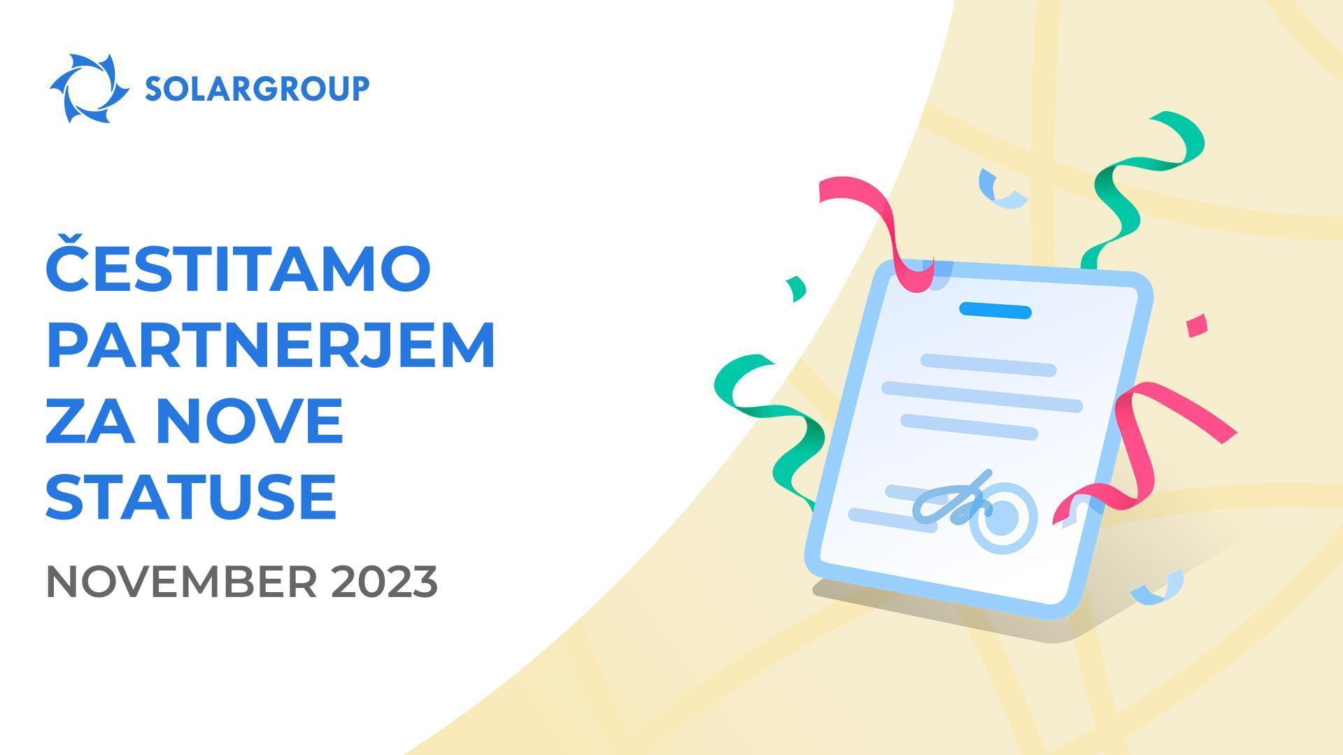 Pozdravljamo partnerje v novih statusih!