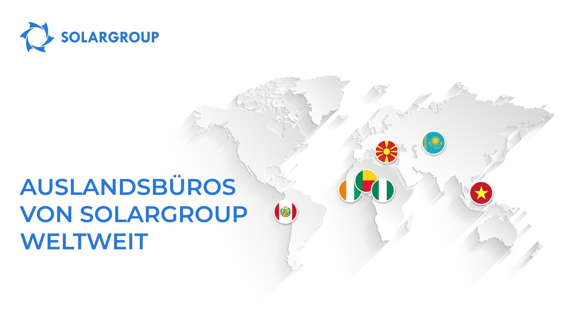SOLARGROUP-Büros in verschiedenen Ländern der Welt