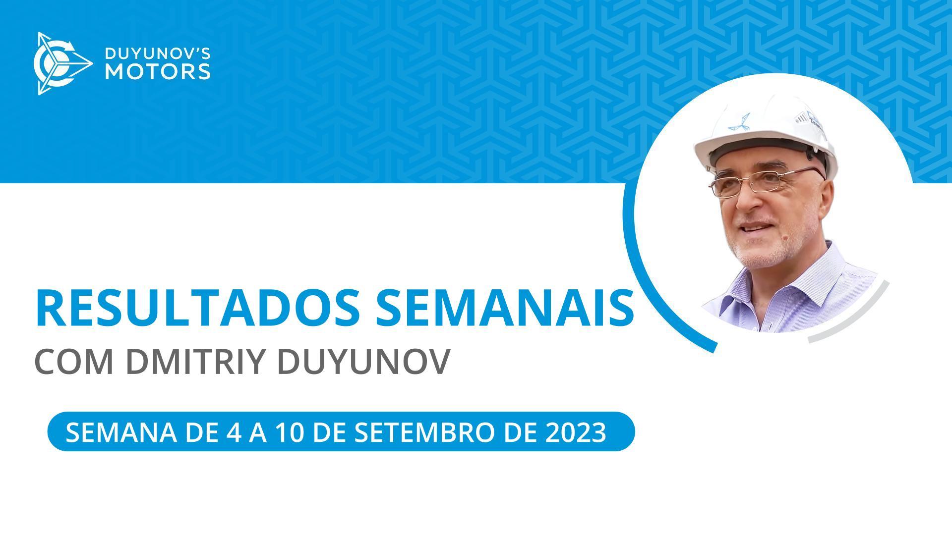 Resultados semanais no projeto "Duyunov's motors"