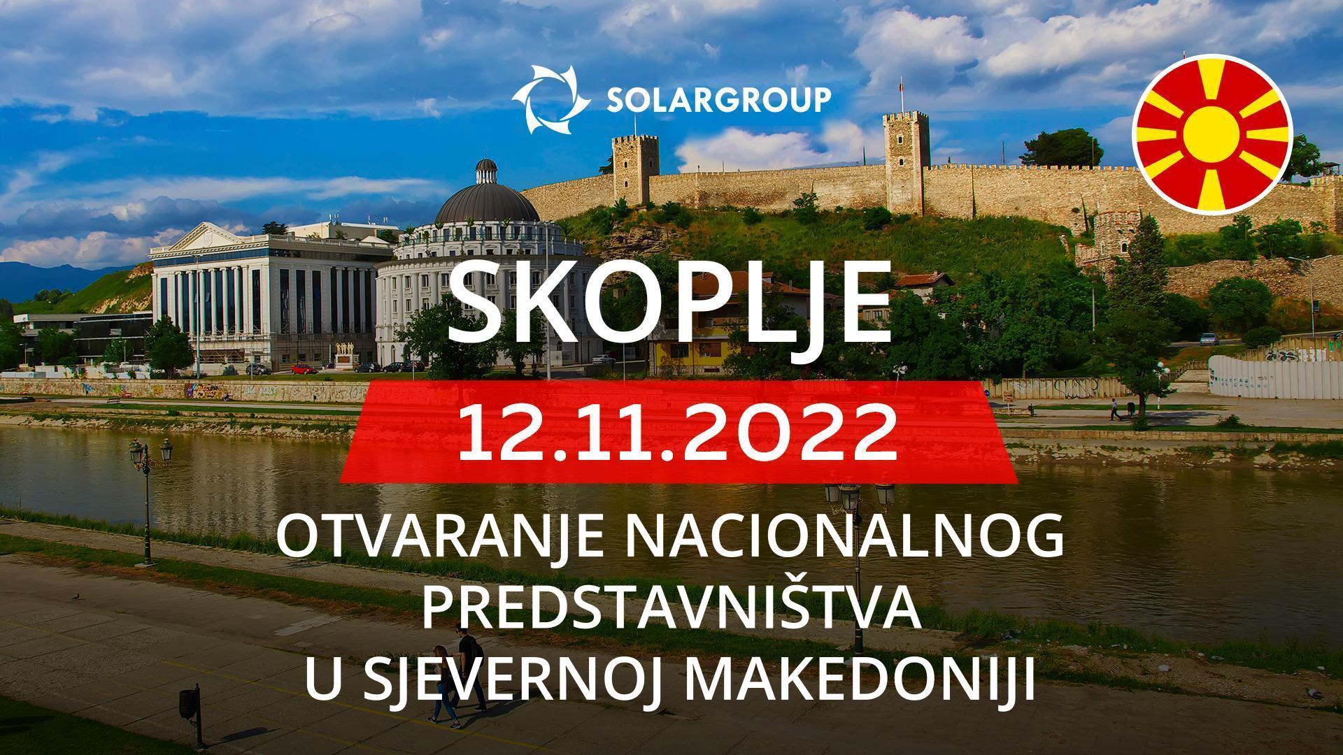 SOLARGROUP otvara nacionalno predstavništvo u Sjevernoj Makedoniji