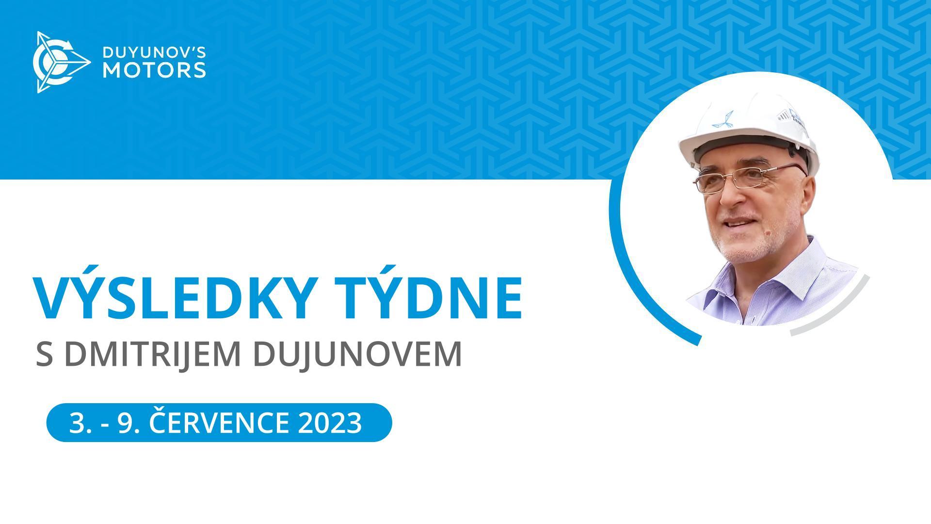 Výsledky týdne v projektu Motory Dujunova