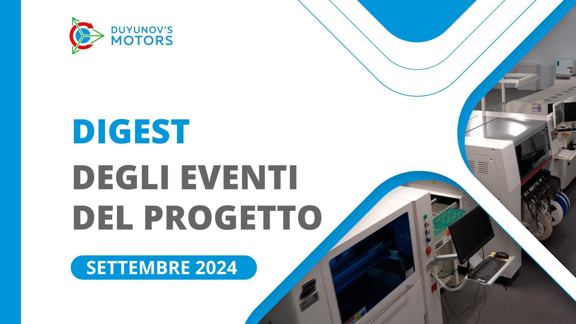 Eventi chiave del progetto a settembre