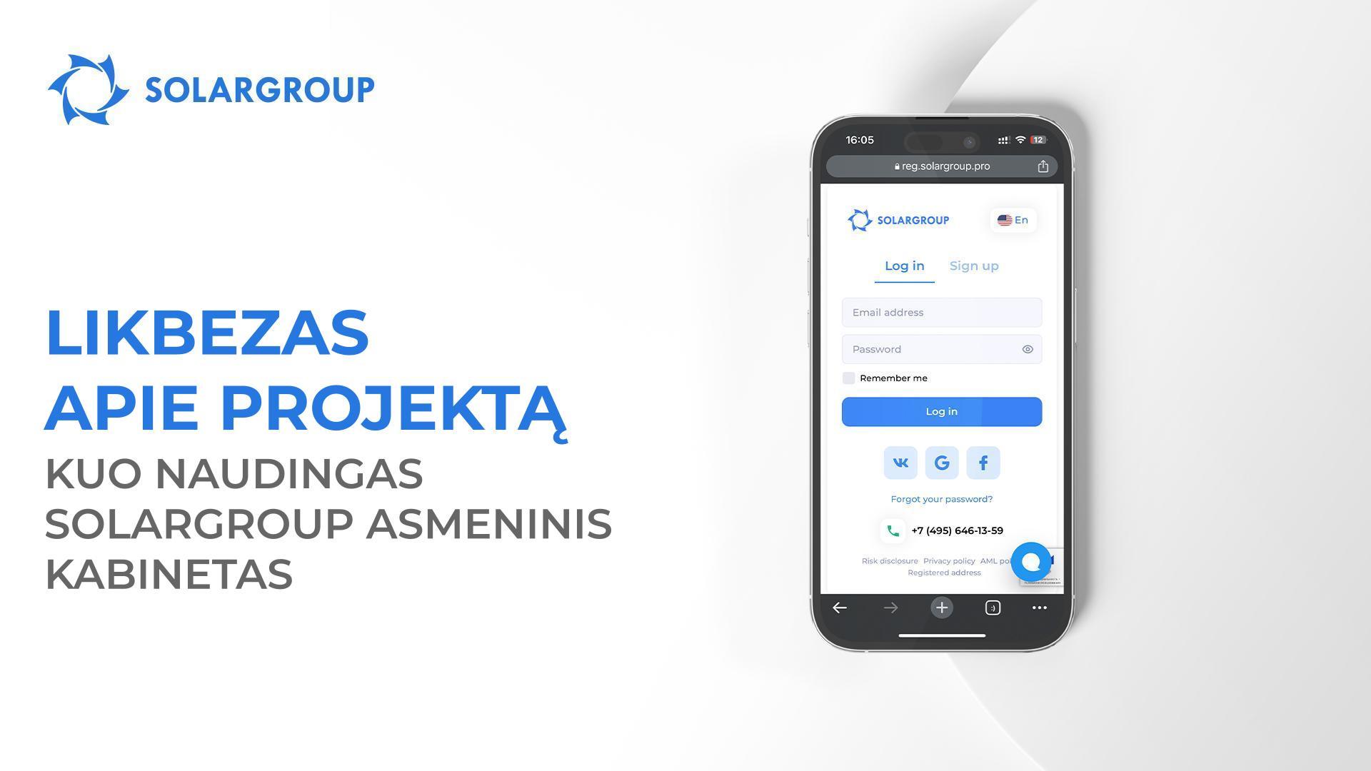 Likbezas apie projektą: kuo naudingas SOLARGROUP asmeninis kabinetas