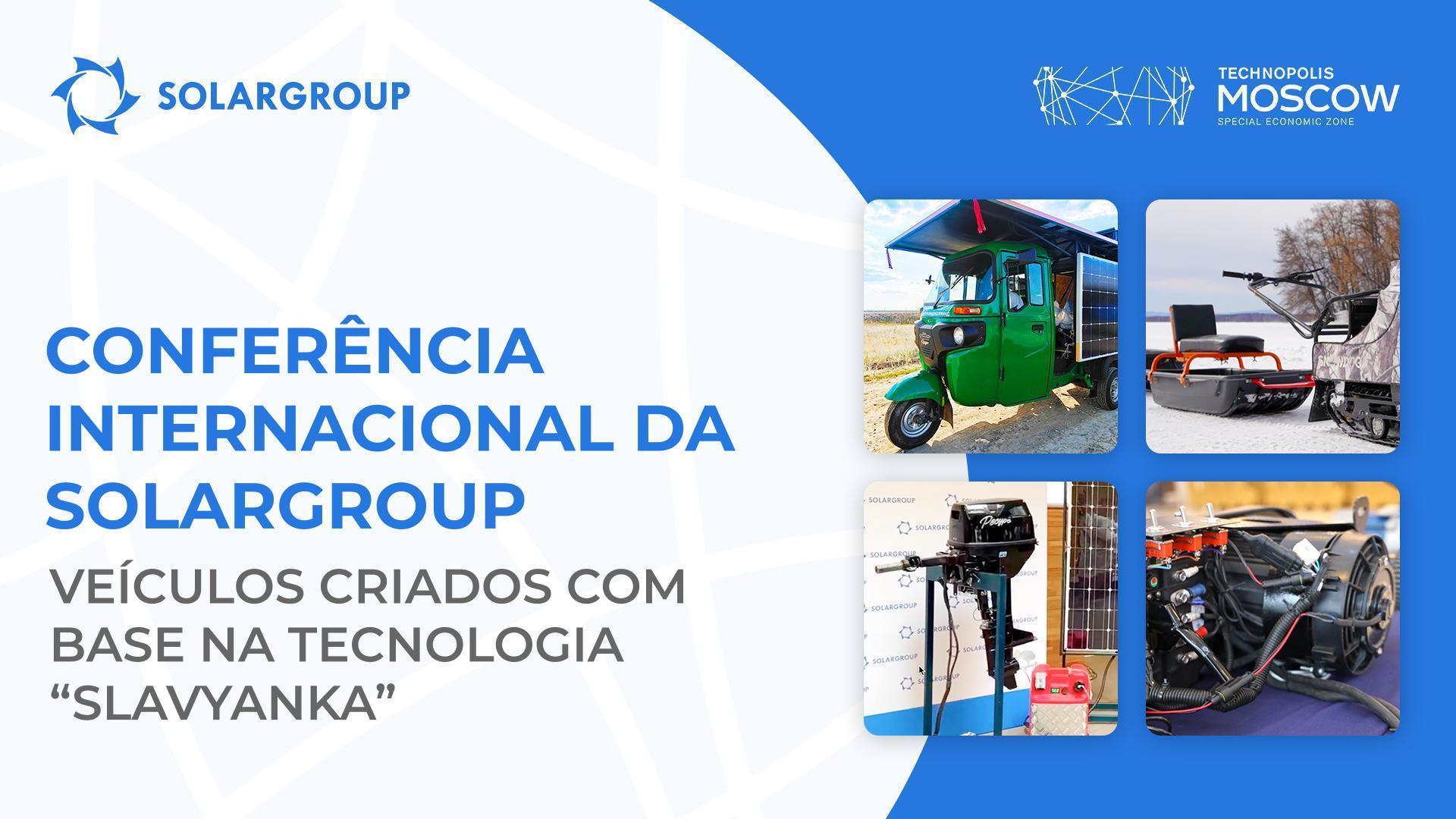 Demonstração dos veículos e oradores estrangeiros