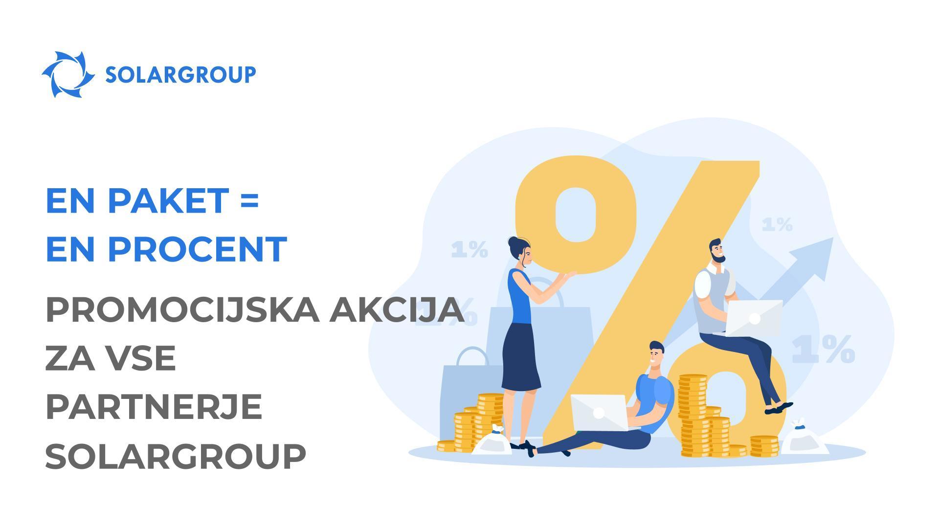 "1 paket = 1 odstotek": nova akcija za vse partnerje SOLARGROUP
