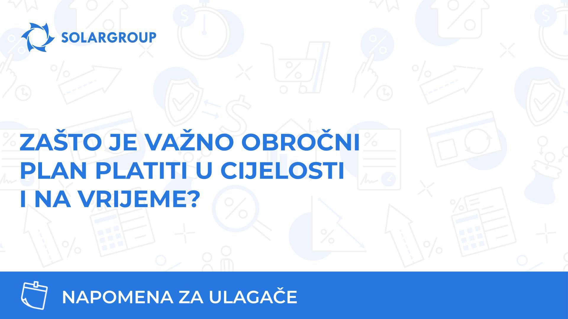 Zašto je važno obročni plan platiti u cijelosti i na vrijeme? | Napomena za ulagače