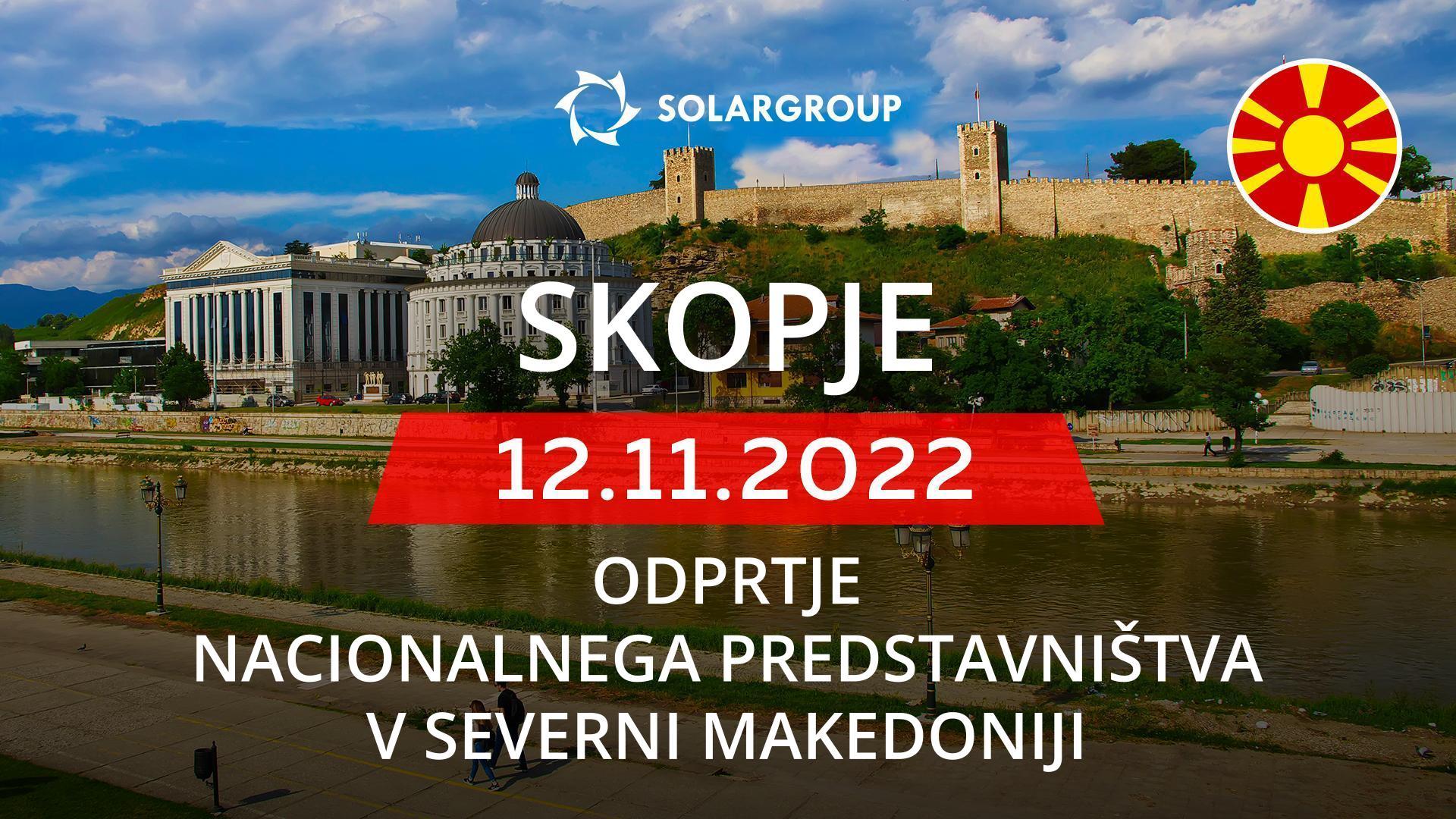 SOLARGROUP odpira nacionalno predstavništvo v Severni Makedoniji