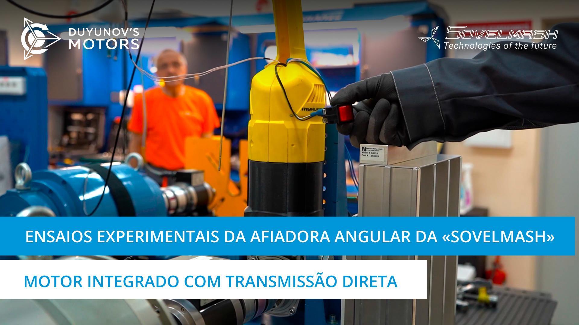Ensaios experimentais da afiadora angular produzida pela "Sovelmash" | motor integrado com transmissão direta