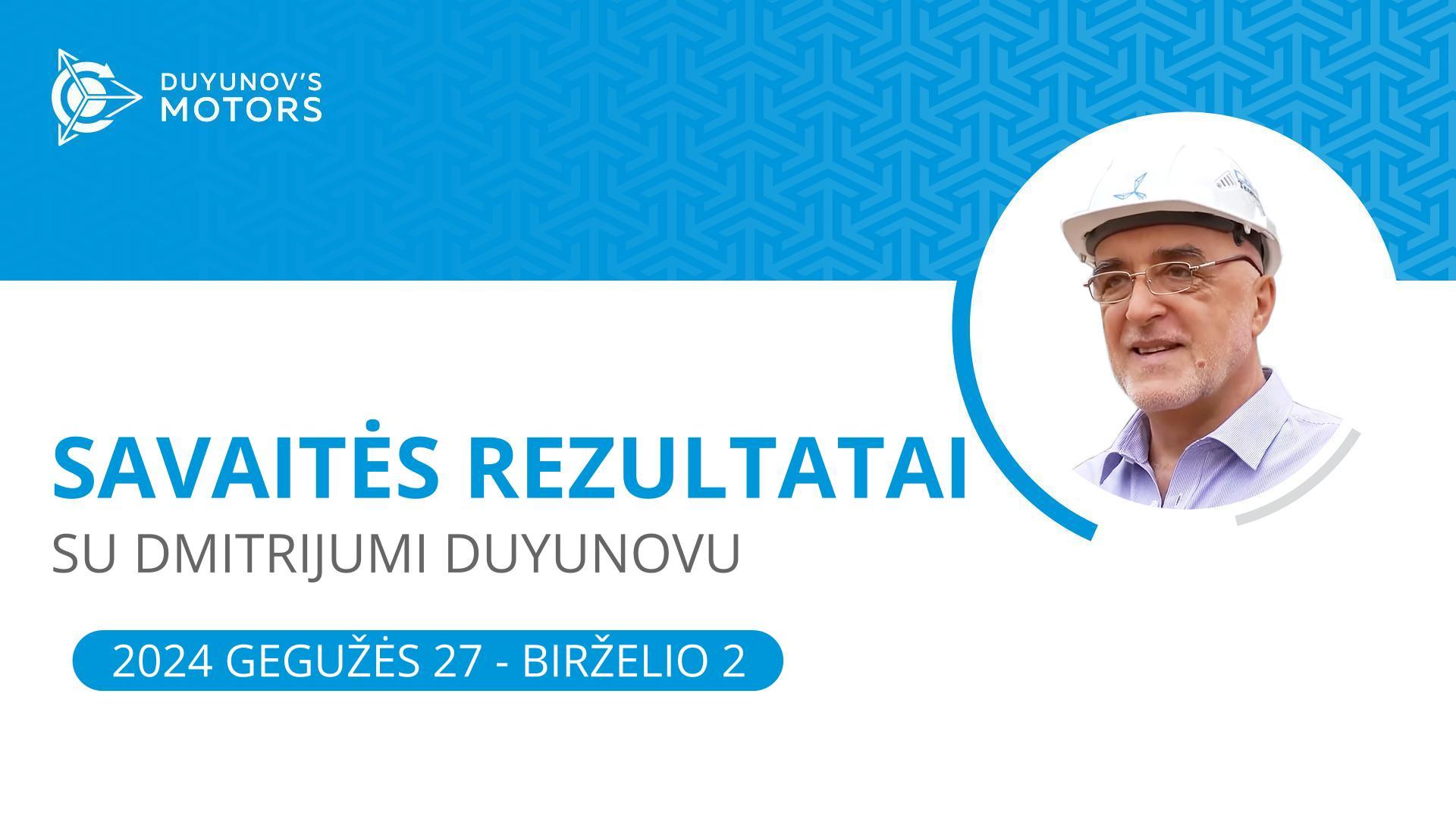 Savaitės rezultatai projekte „Duyunovo Varikliai“