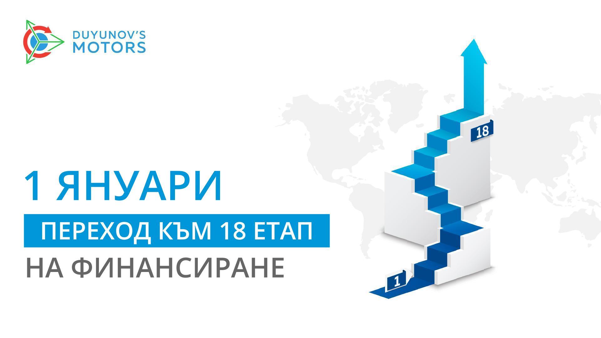 На 1 януари проектът «Двигатели на Дуюнов» преминава към 18-ти етап на финансиране!