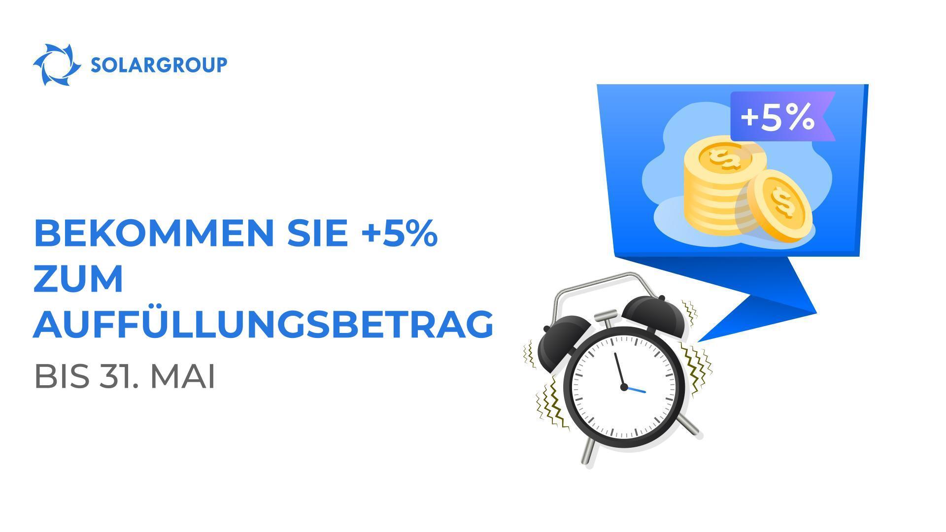 Die letzte Woche der Aktion "+5% für die Kontoauffüllung"