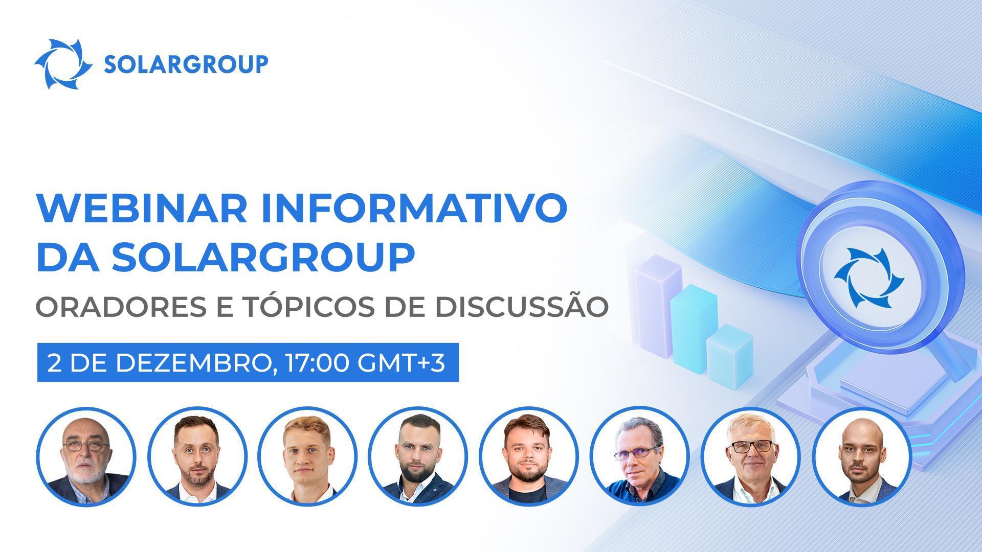 Os oradores e os tópicos de discussão no último webinar do ano