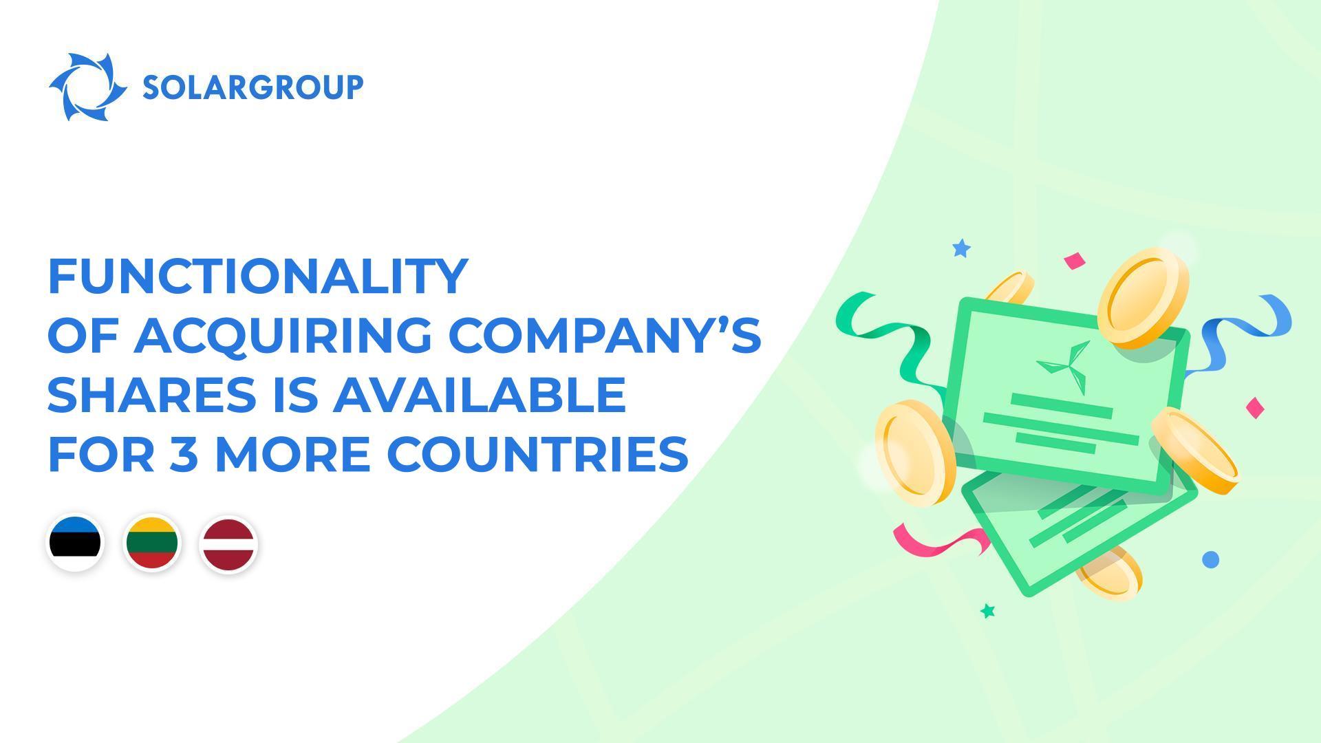 Opening functionality in the countries: Estonia, Lithuania, Latvia