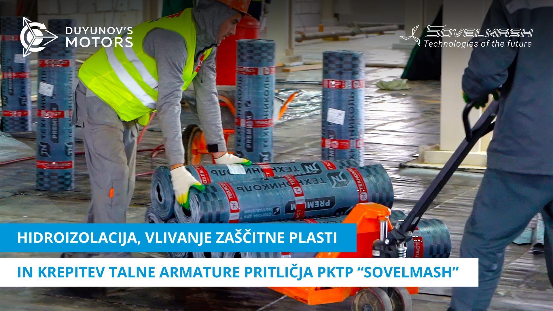 Hidroizolacija, vlivanje zaščitne plasti in krepitev talne armature pritličja PKTP "Sovelmash"