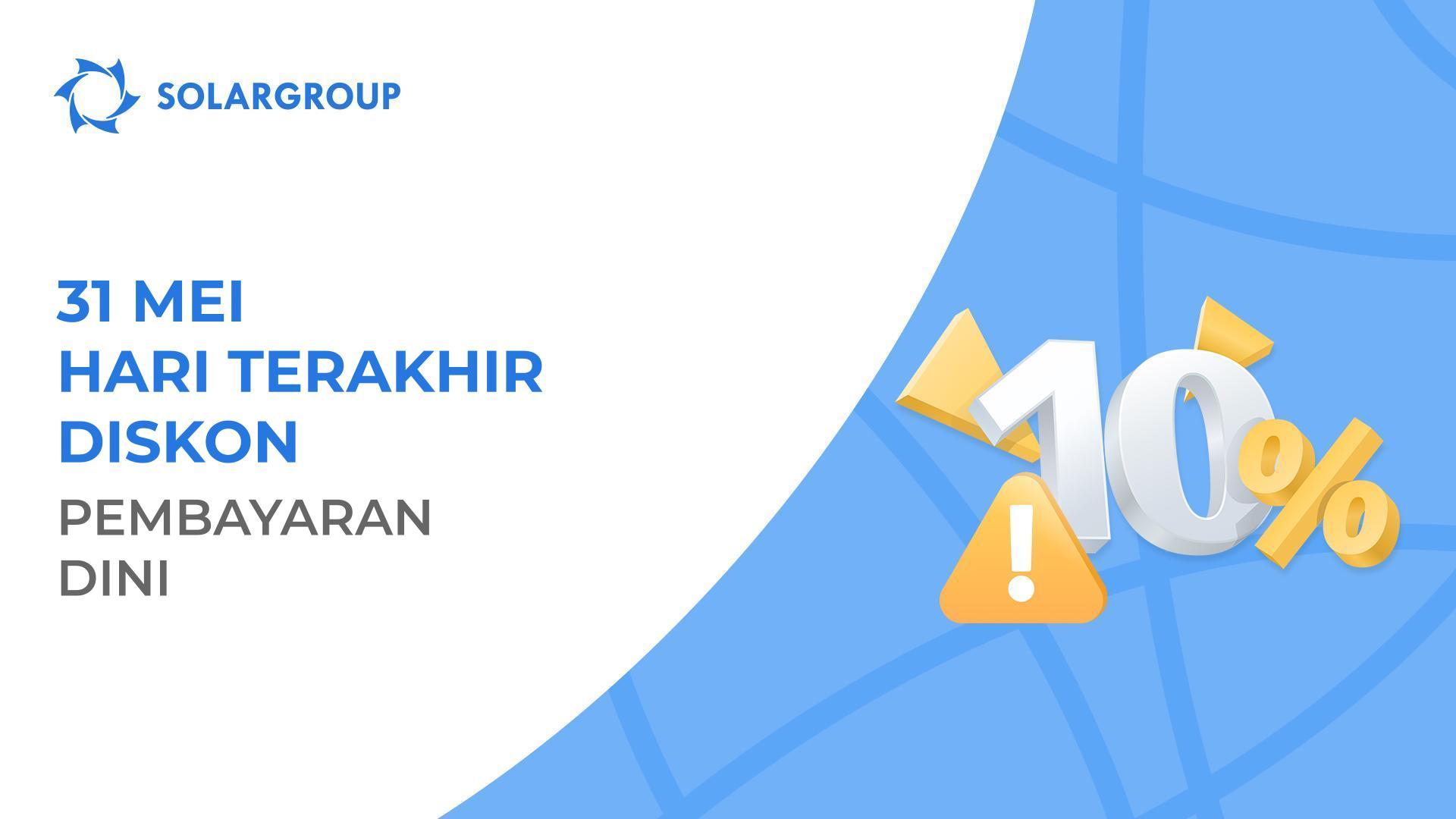 Diskon 10% untuk pembayaran dini tidak lama lagi akan berakhir