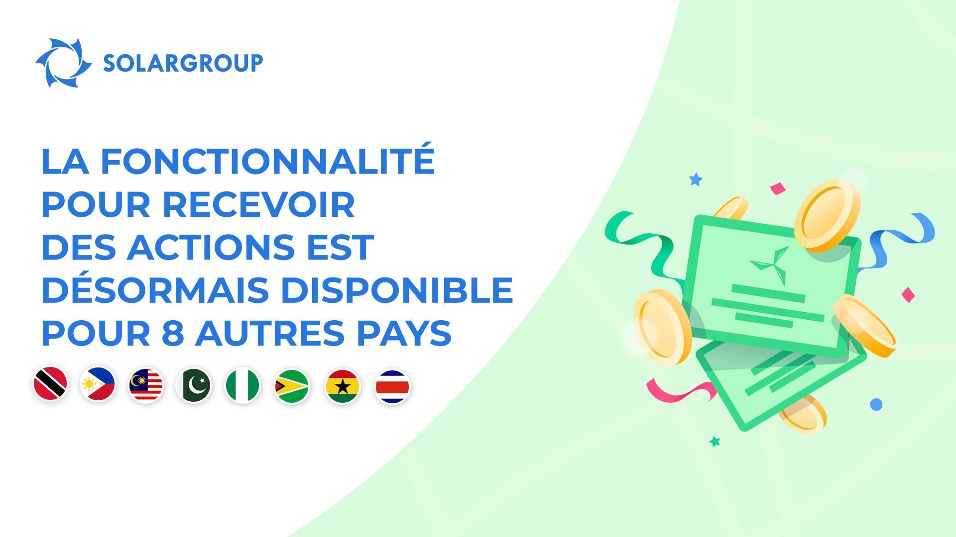 Mise en service de la fonctionnalité pour les pays suivants : Trinité-et-Tobago, Philippines, Malaisie, Pakistan, Nigeria, Guyana, Ghana et Costa Rica