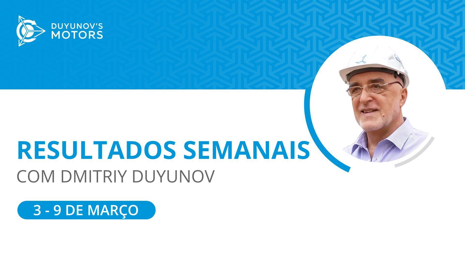 Resultados da semana no projeto "Duyunov's Motors"