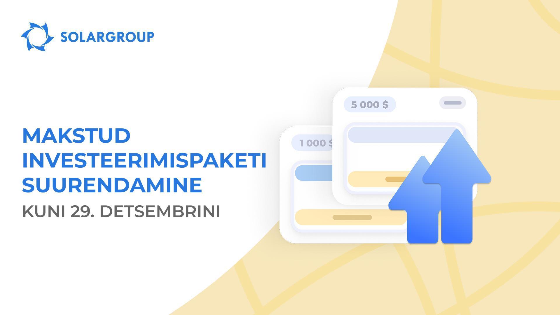 Eripakkumine investoritele, kes on olnud projektile truud