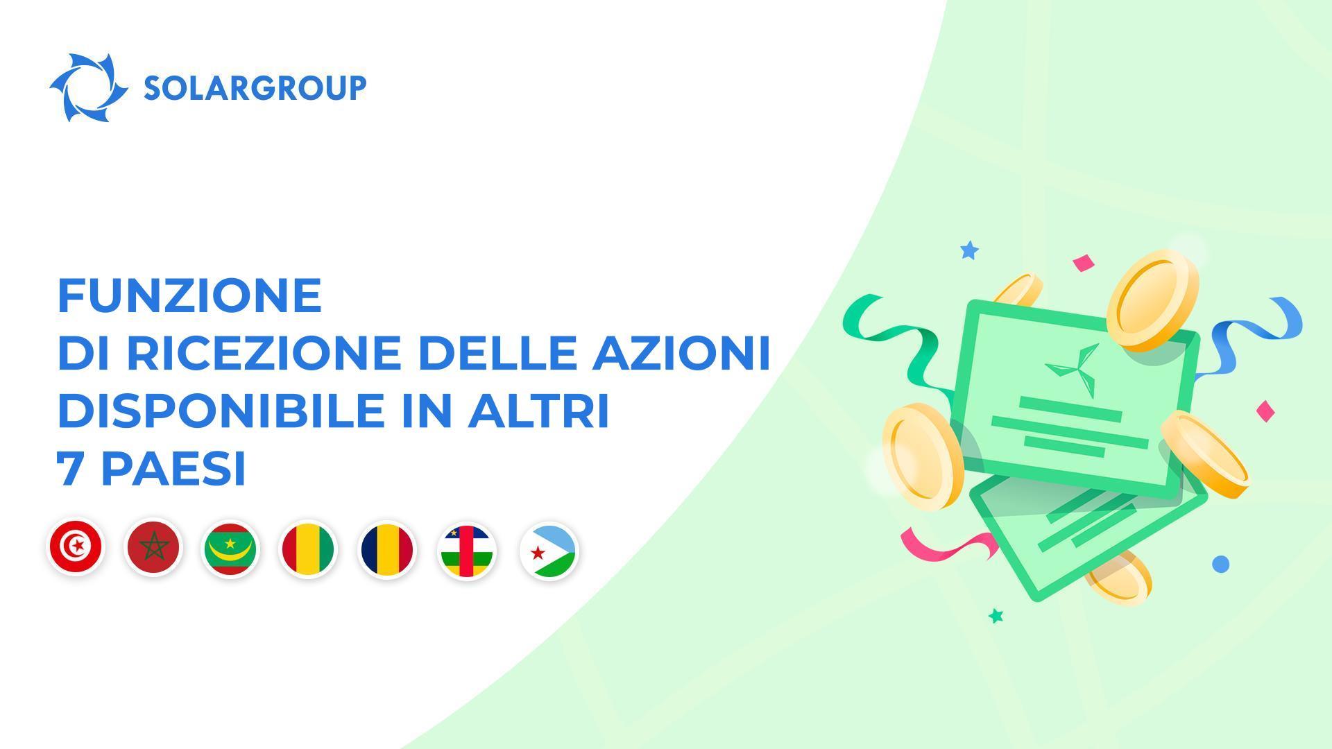 Nuova funzione nei seguenti paesi: Tunisia, Marocco, Mauritania, Guinea, Chad, Rep. Centrafricana, Gibuti