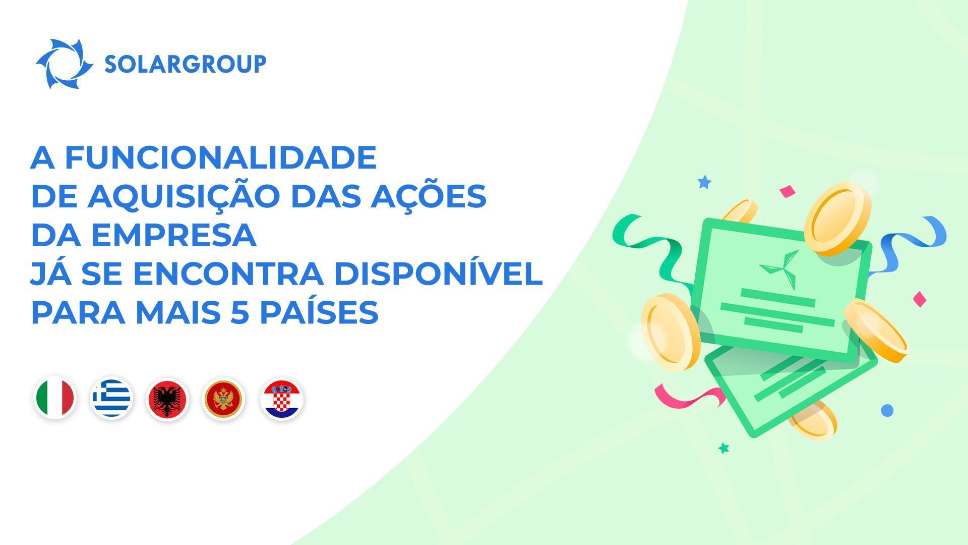 Abrimos a funcionalidade nos países: Itália, Grécia, Albânia, Montenegro, Croácia