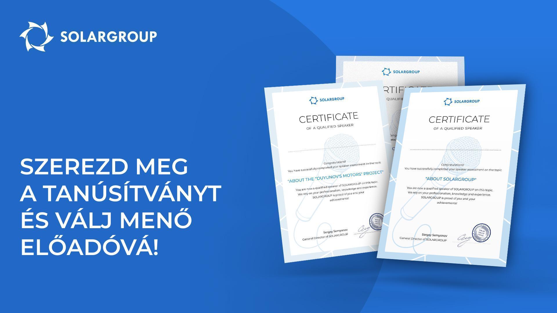 Szerezzd meg a tanúsítványt és válj menő előadóvá!