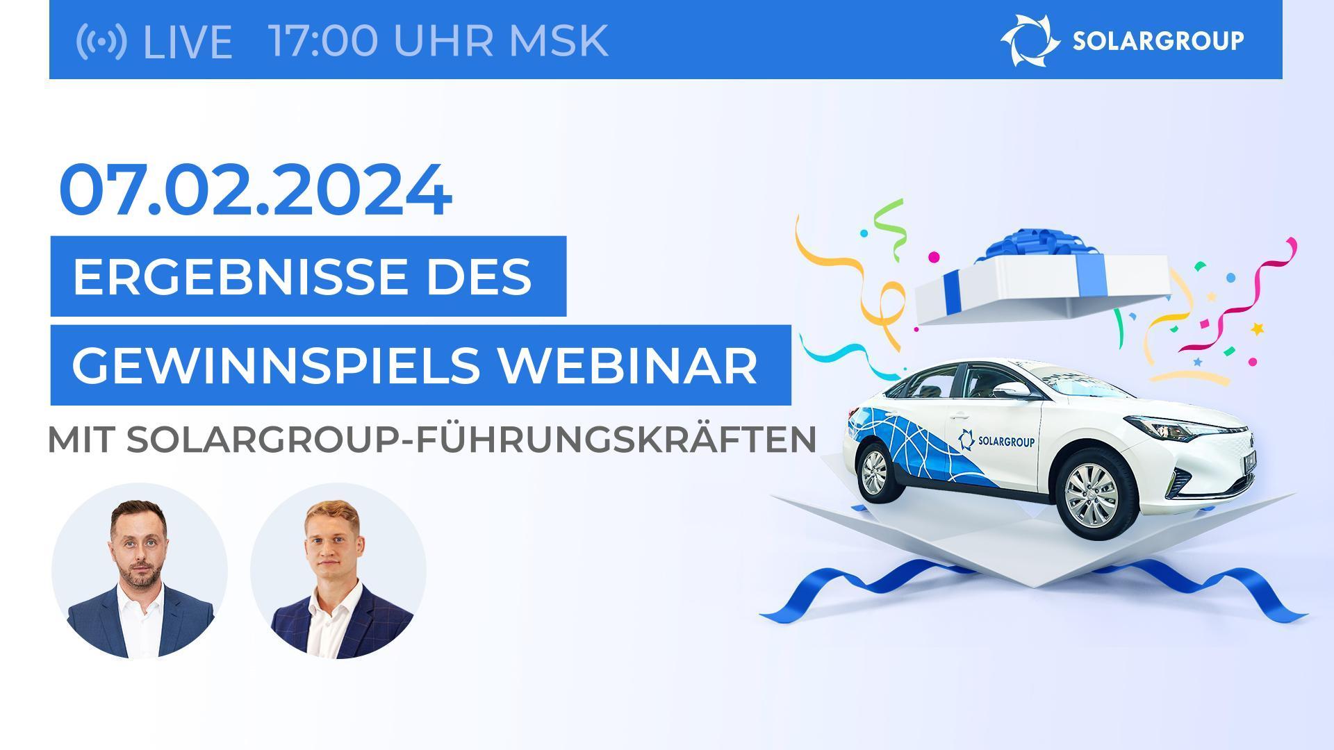 Ergebnisse des Gewinnspiels in der Live-Übertragung mit Führungskräften