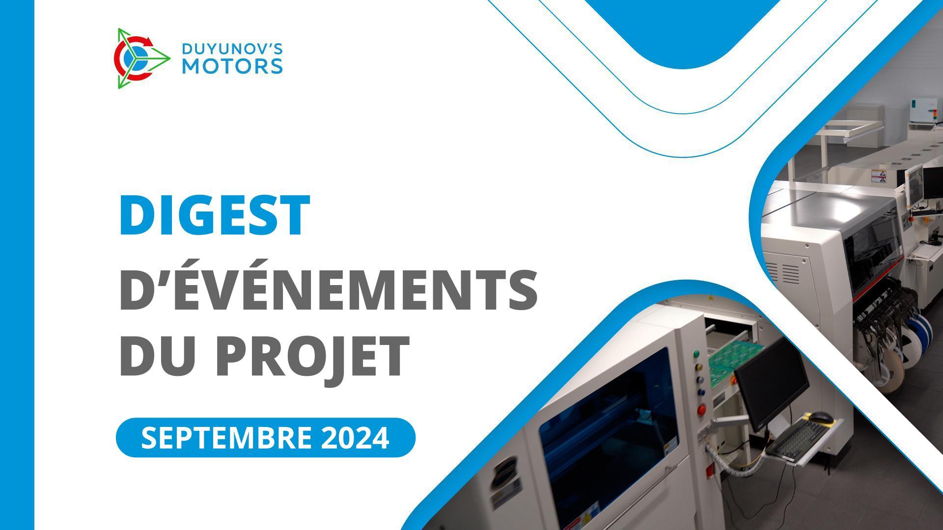 Événements clés du projet en septembre 2024